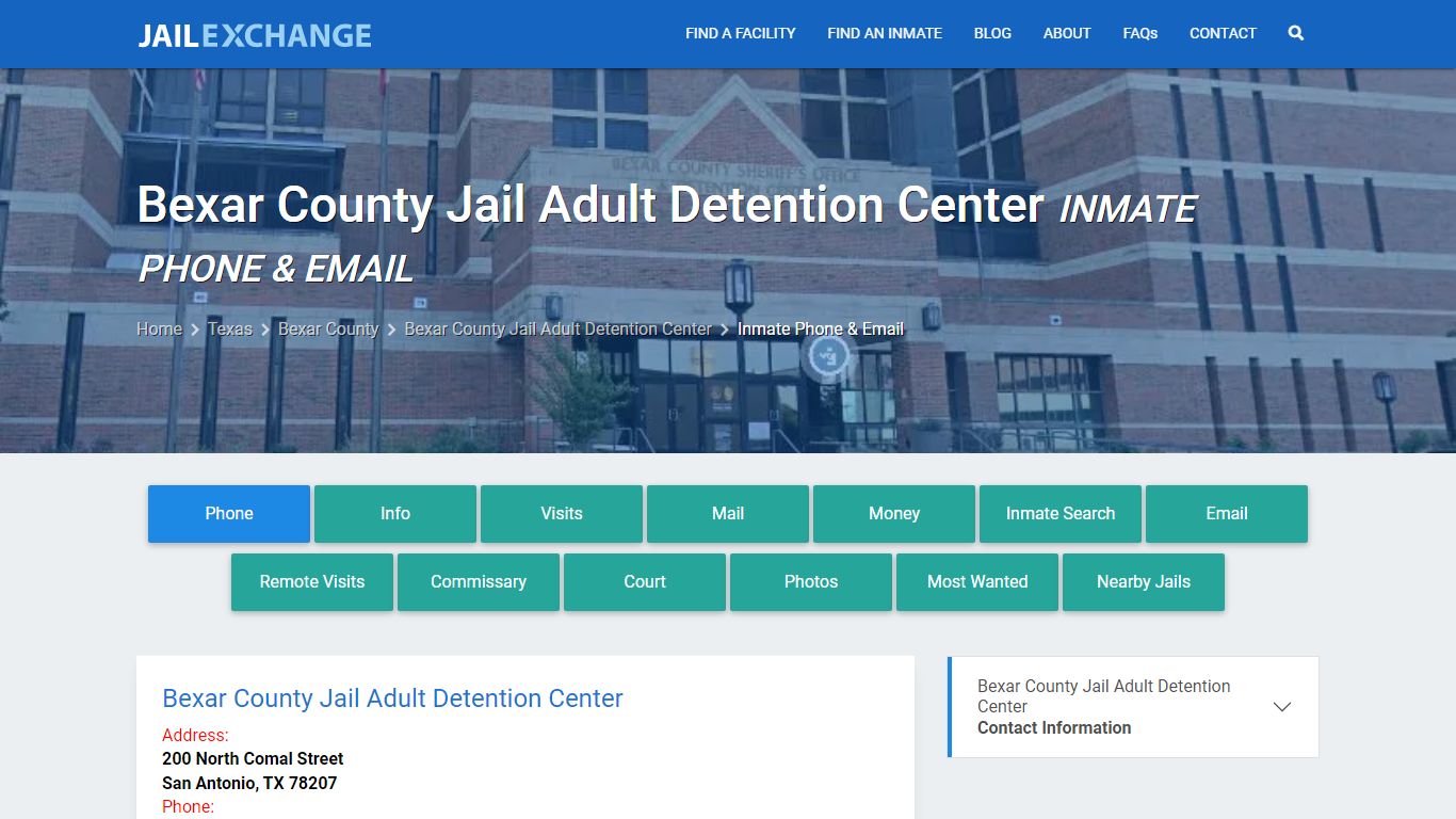 Inmate Phone - Bexar County Jail Adult Detention Center, TX